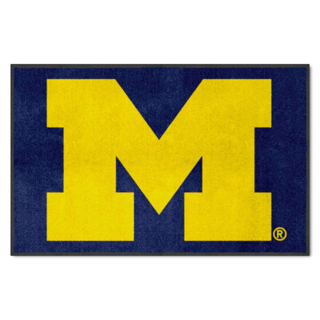Michigan Wolverines 4X6 High-Traffic Mat with Durable Rubber Backing - Landscape Orientation