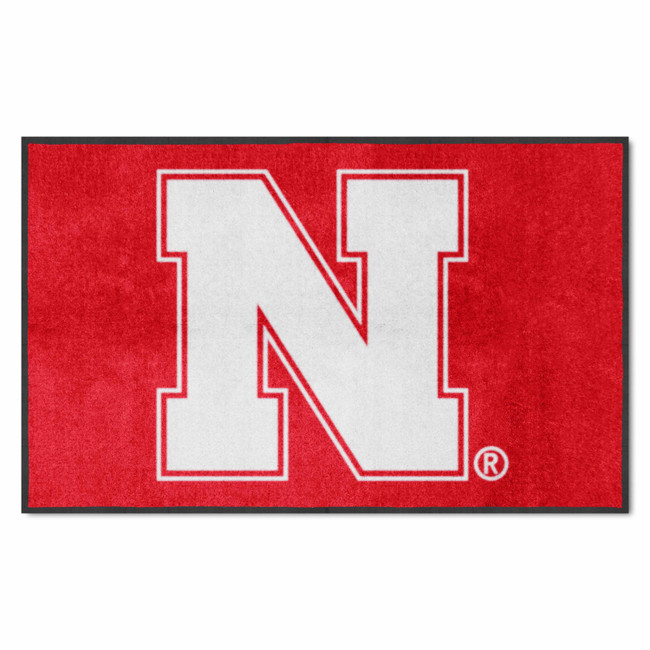 Nebraska Cornhuskers 4X6 High-Traffic Mat with Durable Rubber Backing - Landscape Orientation
