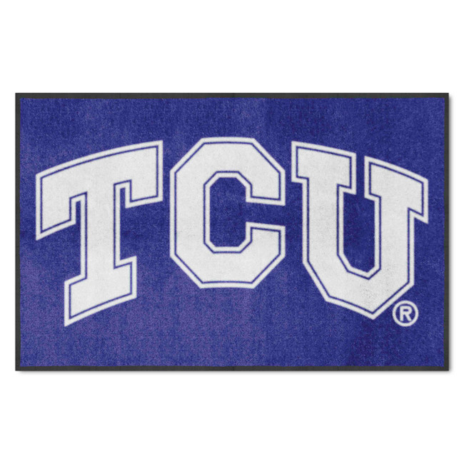 TCU Horned Frogs 4X6 High-Traffic Mat with Durable Rubber Backing - Landscape Orientation