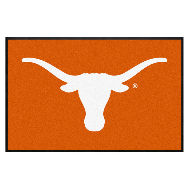 Texas Longhorns 4X6 High-Traffic Mat with Durable Rubber Backing - Landscape Orientation