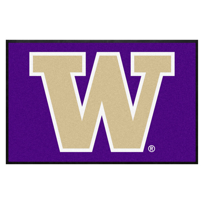 Washington Huskies 4X6 High-Traffic Mat with Durable Rubber Backing - Landscape Orientation