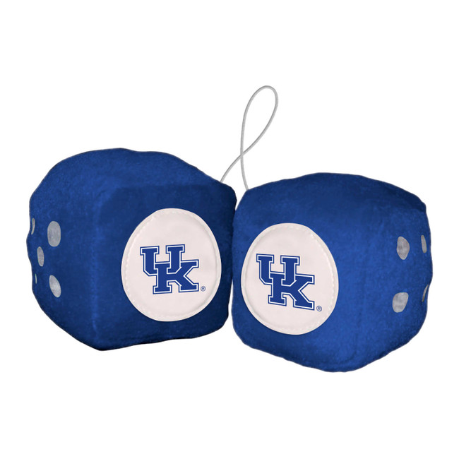 Kentucky Wildcats Team Color Fuzzy Dice D√©cor 3" Set
