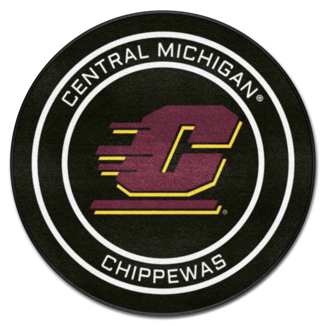 Central Michigan Hockey Puck Rug - 27in. Diameter