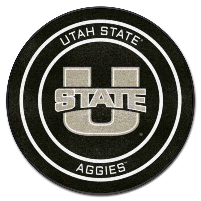 Utah State Hockey Puck Rug - 27in. Diameter