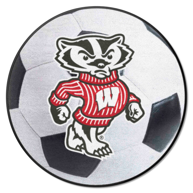 Wisconsin Badgers Soccer Ball Rug - 27in. Diameter