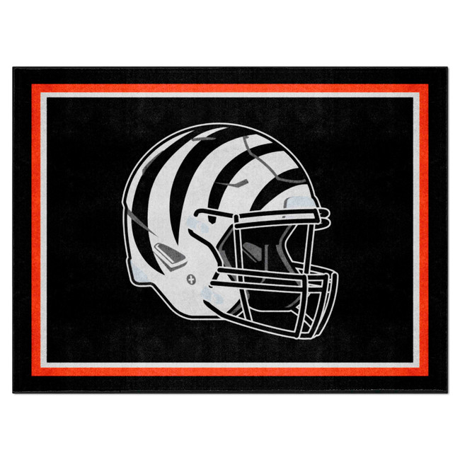 Cincinnati Bengals 8ft. x 10 ft. Plush Area Rug Bengals Alternate Helmet Logo