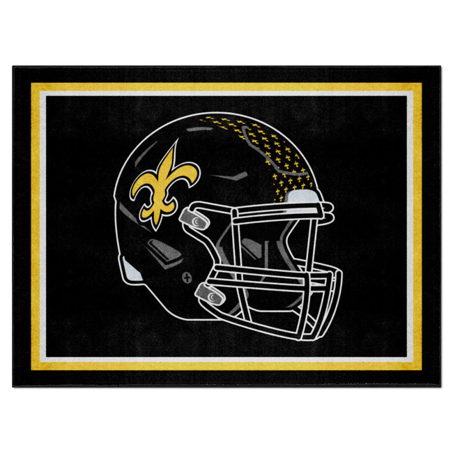 New Orleans Saints 8ft. x 10 ft. Plush Area Rug Saints Alternate Helmet Logo