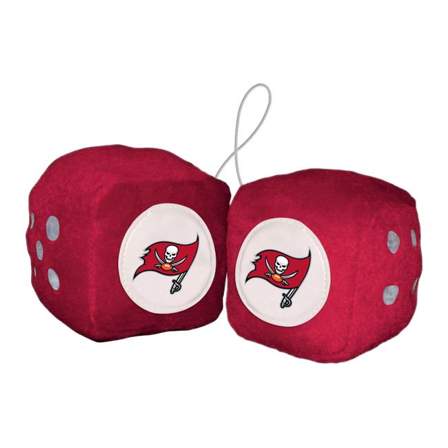 Tampa Bay Buccaneers Team Color Fuzzy Dice D√©cor 3" Set Pirate Flag Primary Logo