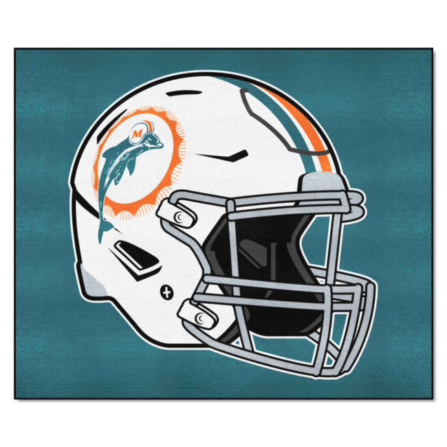 Miami Dolphins Tailgater Rug - 5ft. x 6ft. Dolphins Retro Helmet Logo