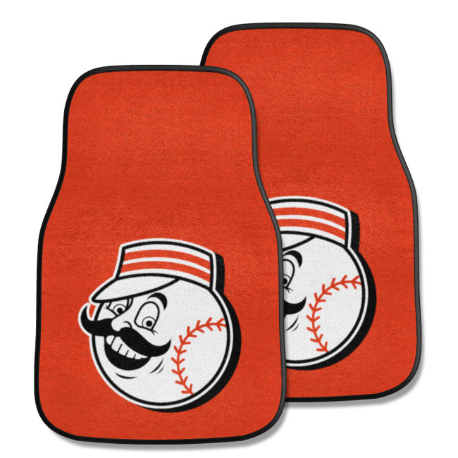 Cincinnati Reds Front Carpet Car Mat Set - 2 Pieces Mr. Red Head Alternate Logo