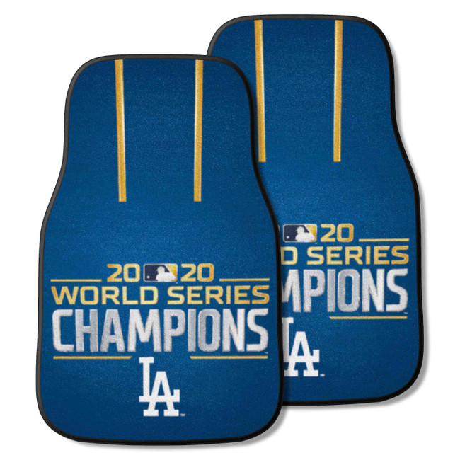 Los Angeles Dodgers 2020 MLB World Series Champions Front Carpet Car Mat Set - 2 Pieces Championship - 2020 MLB World Series Champions