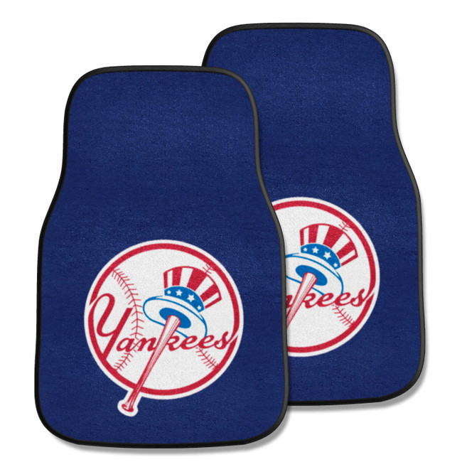 New York Yankees Front Carpet Car Mat Set - 2 Pieces Circular Yankees Primary Logo