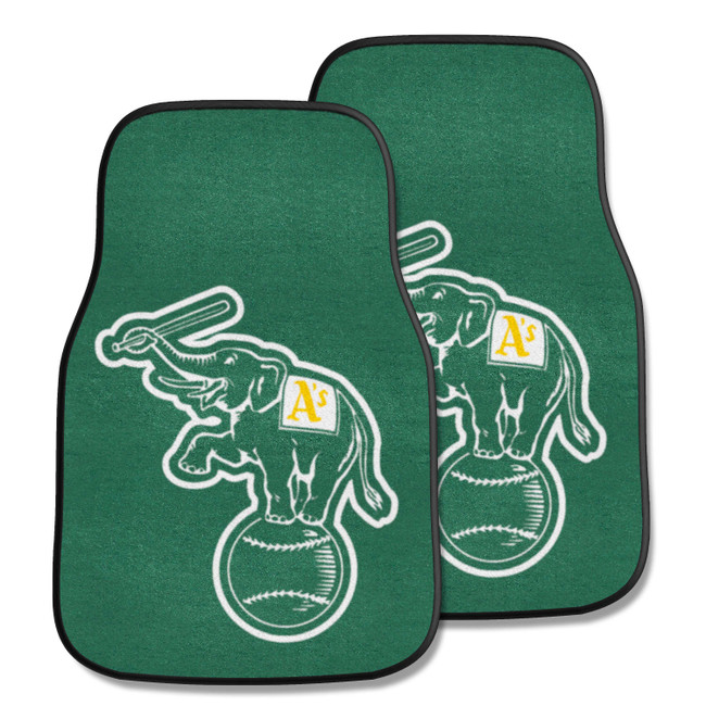 Oakland Athletics Front Carpet Car Mat Set - 2 Pieces Elephant Jersey Sleeve Logo