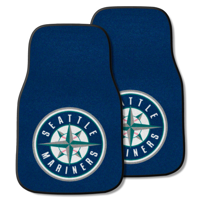 Seattle Mariners Front Carpet Car Mat Set - 2 Pieces Circular Mariners Primary Logo