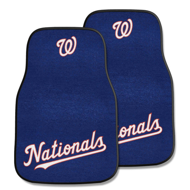Washington Nationals Front Carpet Car Mat Set - 2 Pieces "Nationals" Jersey Lettering