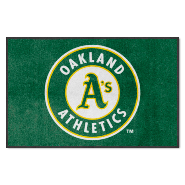 Oakland Athletics 4X6 High-Traffic Mat with Durable Rubber Backing - Landscape Orientation