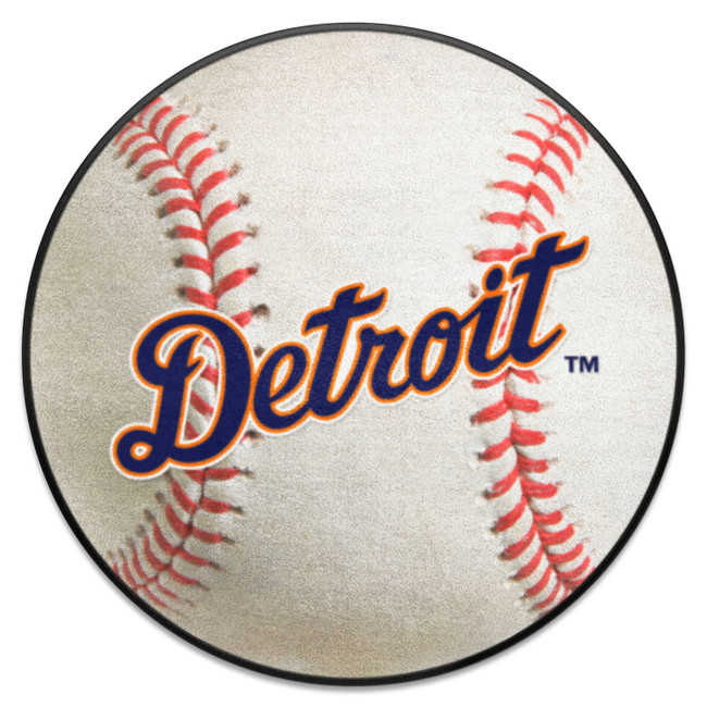 Detroit Tigers Baseball Rug - 27in. Diameter "Detroit" Jersey Lettering