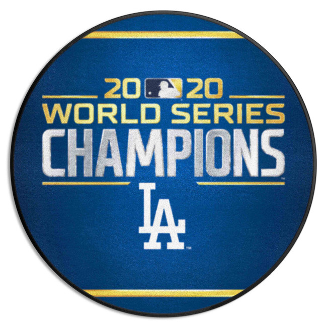 Los Angeles Dodgers Baseball Rug - 27in. Diameter Championship - 2020 MLB World Series Champions