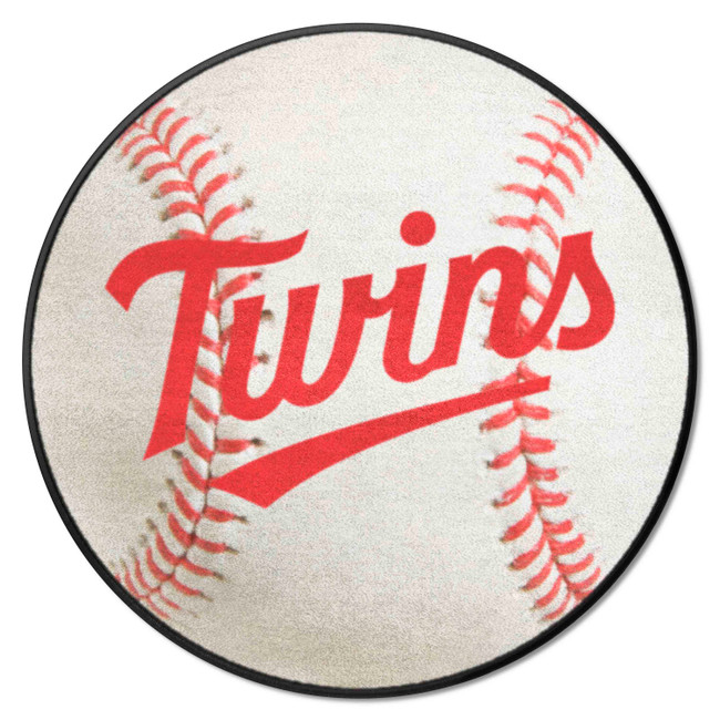 Minnesota Twins Baseball Rug - 27in. Diameter "Twins" Jersey Lettering