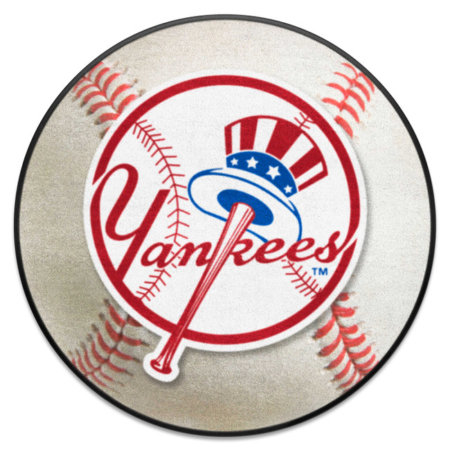 New York Yankees Baseball Rug - 27in. Diameter Circular Yankees Primary Logo