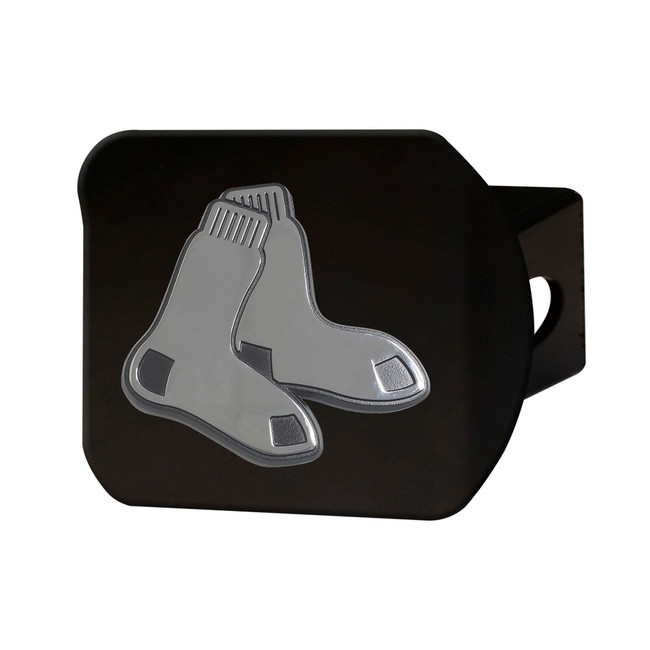 Boston Red Sox Black Metal Hitch Cover with Metal 3D Emblem Red Socks Primary Logo