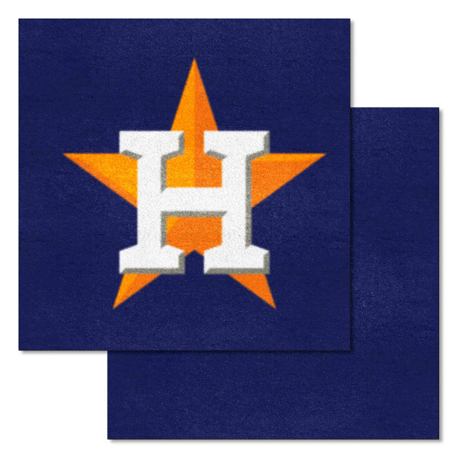 Houston Astros All Navy Team Carpet Tiles - 45 Sq Ft. Star H Cap Logo