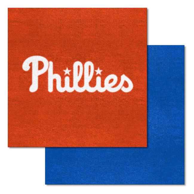 Philadelphia Phillies Team Carpet Tiles - 45 Sq Ft. P Cap Logo & Wordmark