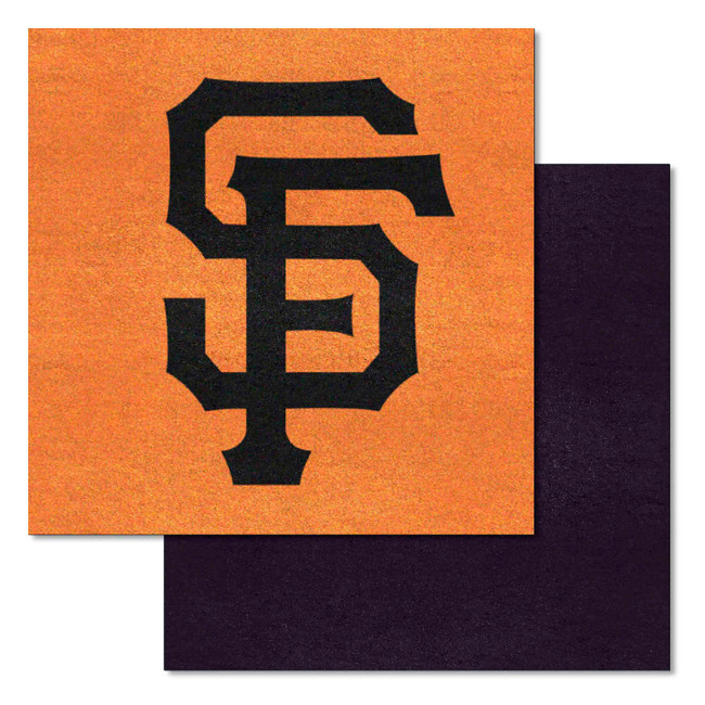 San Francisco Giants Team Carpet Tiles - 45 Sq Ft. Logo on Orange SF Cap Logo
