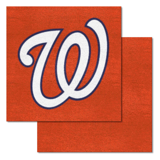 Washington Nationals All Red Team Carpet Tiles - 45 Sq Ft. "Nationals" Jersey Lettering