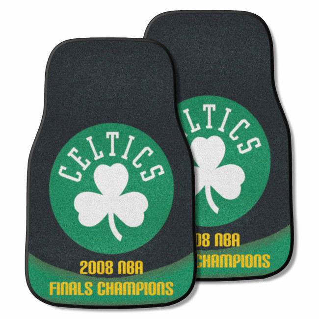 Boston Celtics 2008 NBA Champions Front Carpet Car Mat Set - 2 Pieces Championship - 2008 NBA Champions