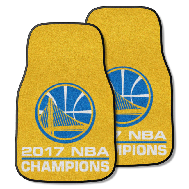Golden State Warriors 2017 NBA Champions Front Carpet Car Mat Set - 2 Pieces Championship - 2017 NBA Champions