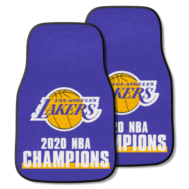 Los Angeles Lakers 2020 NBA Champions Front Carpet Car Mat Set - 2 Pieces Championship - 2020 NBA Champions