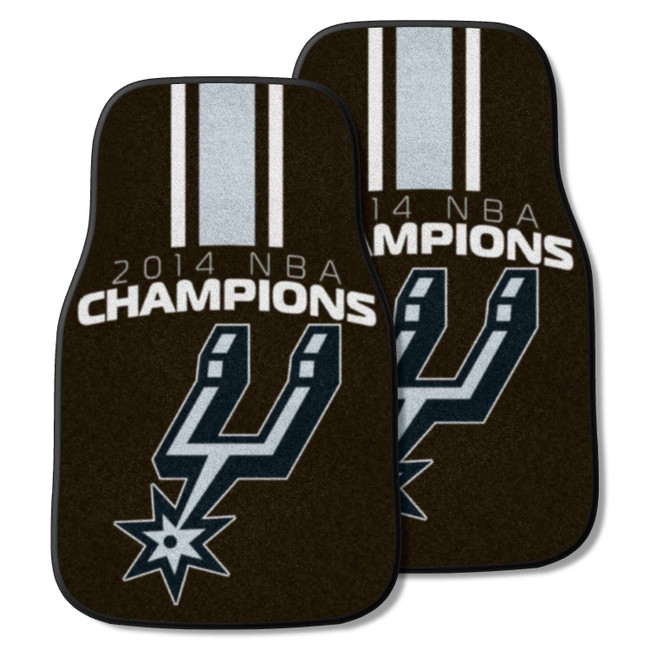 San Antonio Spurs 2014 NBA Champions Front Carpet Car Mat Set - 2 Pieces Championship - 2014 NBA Champions