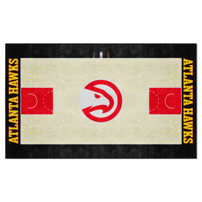 Atlanta Hawks 6 ft. x 10 ft. Plush Area Rug Circle Hawk Head Primary Logo