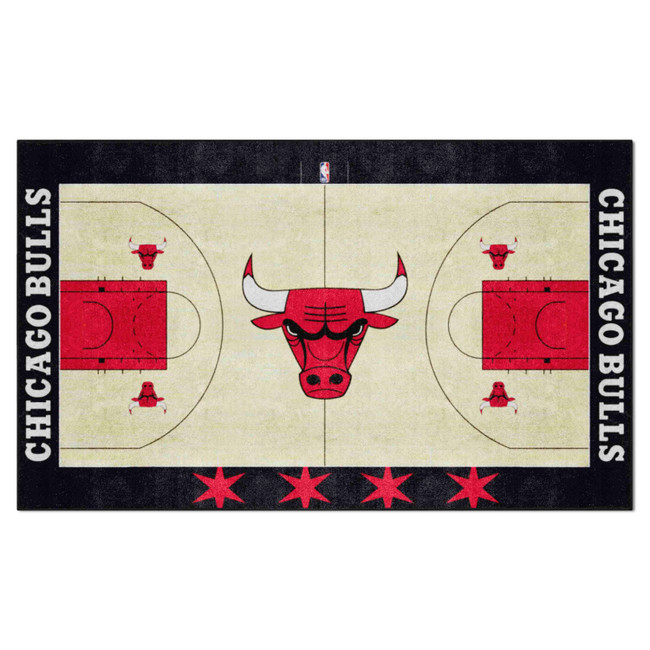 Chicago Bulls 6 ft. x 10 ft. Plush Area Rug Bull Head Primary Logo