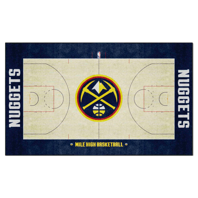 Denver Nuggets 6 ft. x 10 ft. Plush Area Rug Circular Nuggets Primary Logo