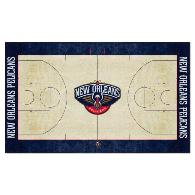 New Orleans Pelicans 6 ft. x 10 ft. Plush Area Rug Pelican with Wordmark Logo