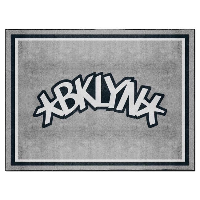 Brooklyn Nets 8ft. x 10 ft. Plush Area Rug BKLYN Secondary Logo