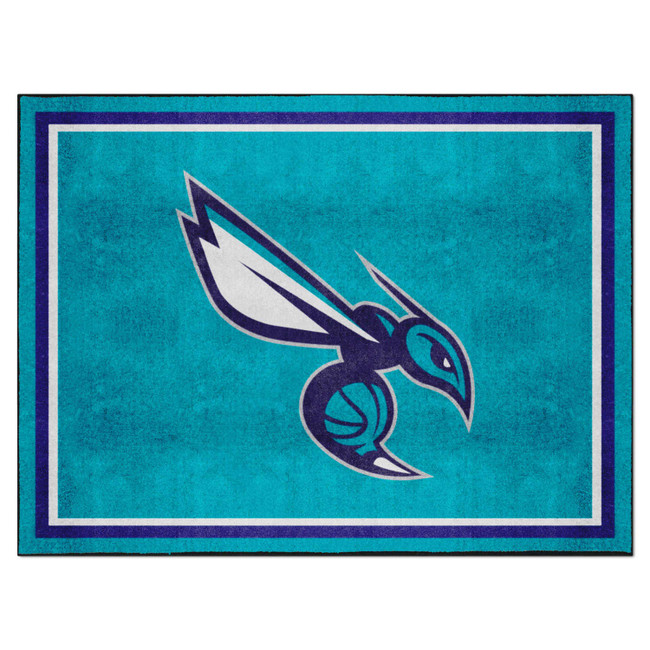 Charlotte Hornets 8ft. x 10 ft. Plush Area Rug Side Facing Hornet Secondary Logo