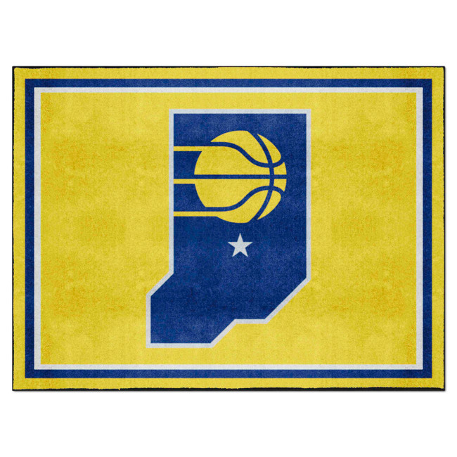 Indiana Pacers 8ft. x 10 ft. Plush Area Rug Indiana State Shape Secondary Logo