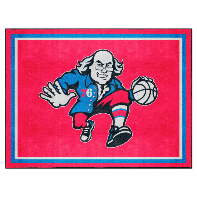 Philadelphia 76ers 8ft. x 10 ft. Plush Area Rug Benjamin Franklin Secondary Logo