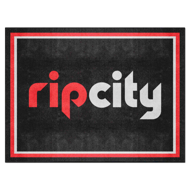 Portland Trail Blazers 8ft. x 10 ft. Plush Area Rug Rip City Secondary Logo