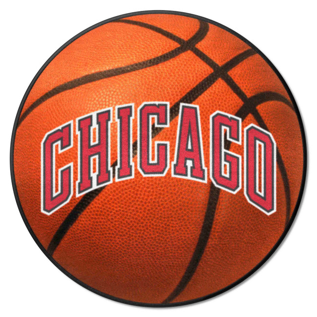 Chicago Bulls Basketball Rug - 27in. Diameter "Chicago" Wordmark