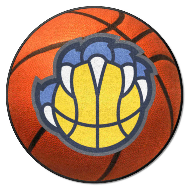 Memphis Grizzlies Basketball Rug - 27in. Diameter Paw and Basketball Secondary Logo