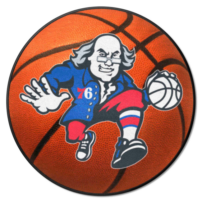 Philadelphia 76ers Basketball Rug - 27in. Diameter Benjamin Franklin Secondary Logo