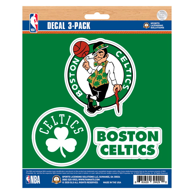 Boston Celtics 3 Piece Decal Sticker Set3 Various Logos / Wordmark