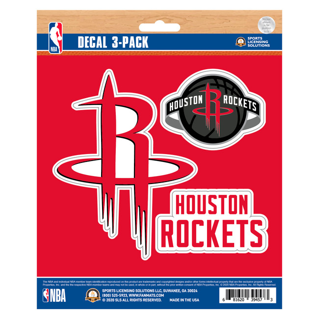 Houston Rockets 3 Piece Decal Sticker Set3 Various Logos / Wordmark
