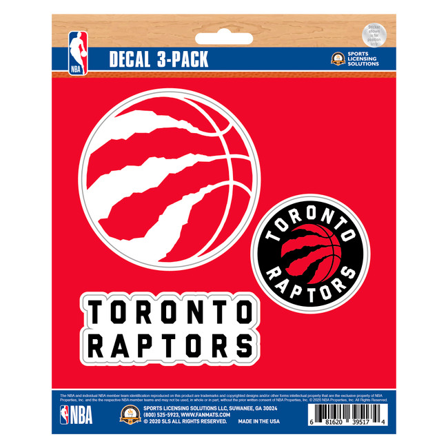 Toronto Raptors 3 Piece Decal Sticker Set3 Various Logos / Wordmark