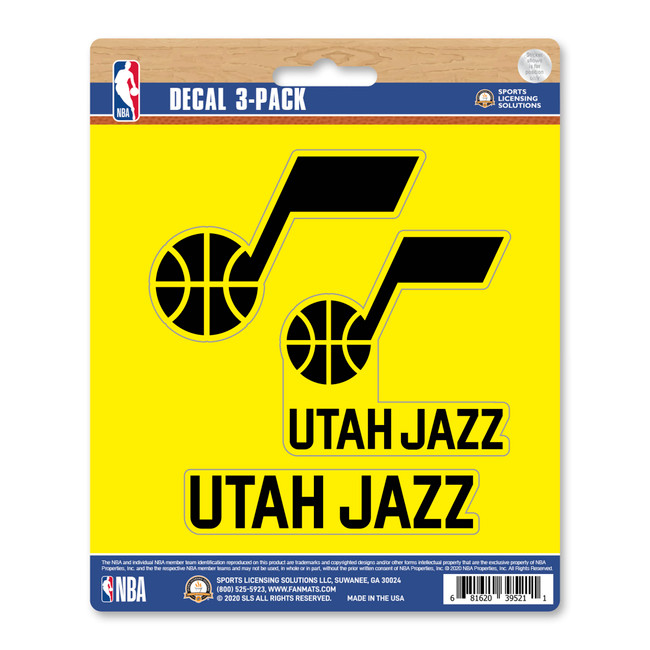 Utah Jazz 3 Piece Decal Sticker Set3 Various Logos / Wordmark