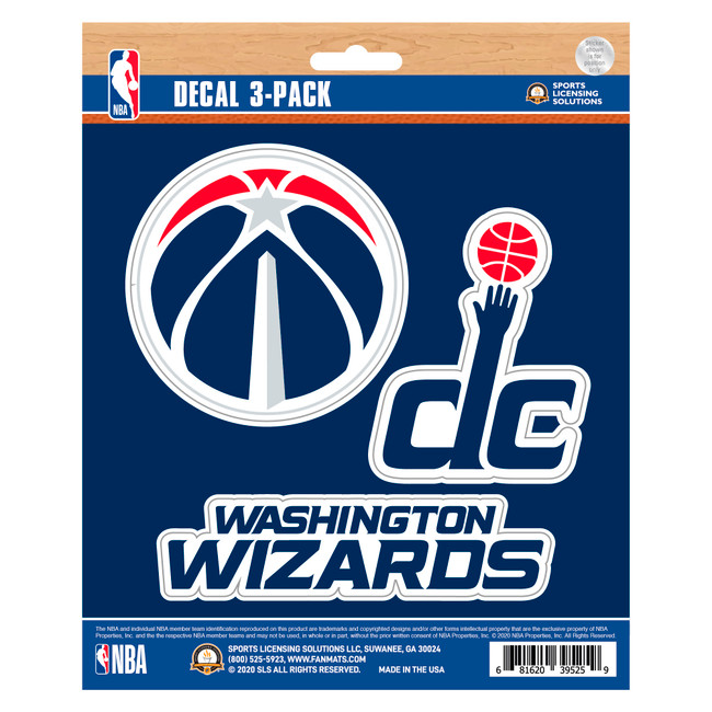 Washington Wizards 3 Piece Decal Sticker Set3 Various Logos / Wordmark